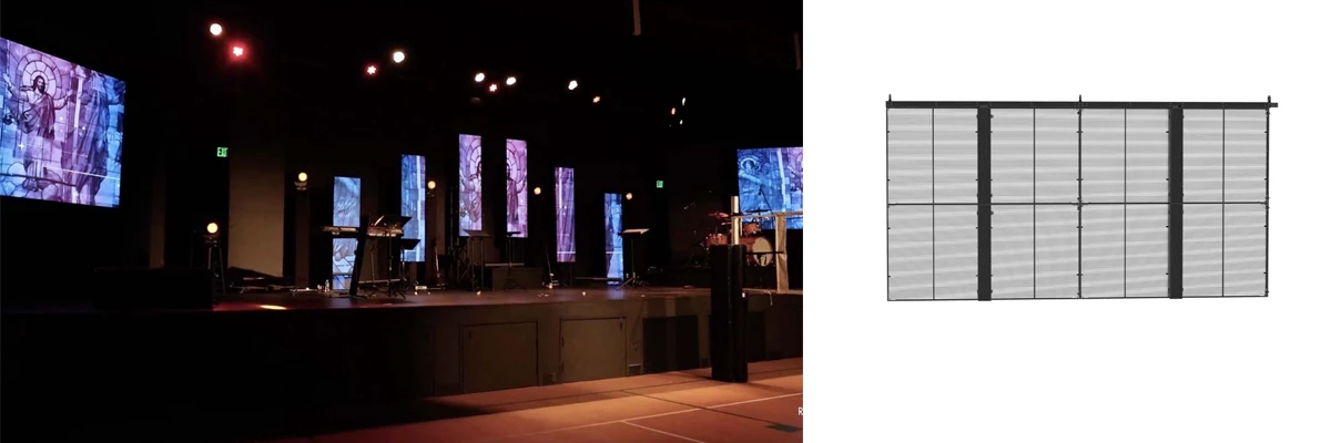 transparent modules for church screen